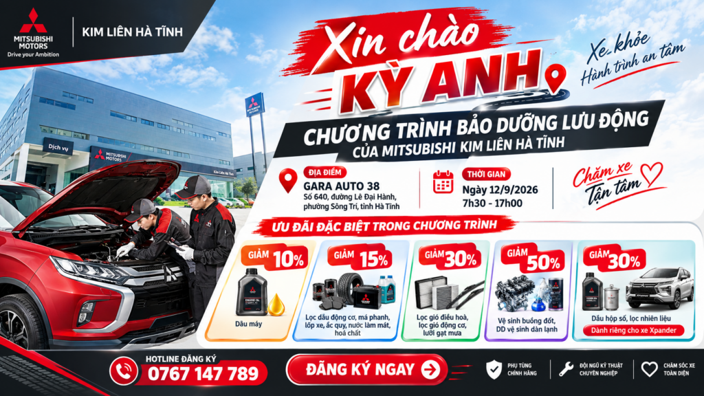 XIN CHÀO KỲ ANH! – MITSUBISHI KIM LIÊN HÀ TĨNH MANG DỊCH VỤ TẬN NƠI